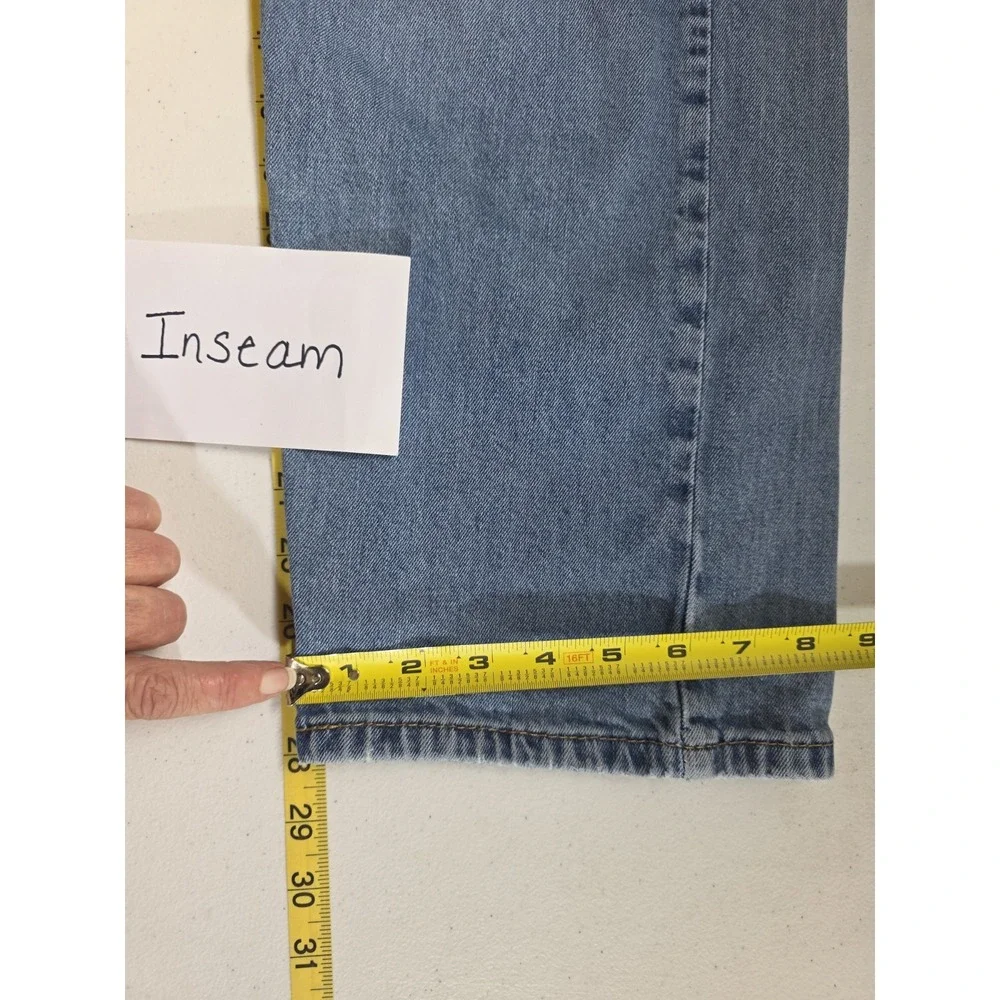 Levis Mens 40x30 505 Straight Leg Blue Denim Jeans Regular Fit Classic Essential